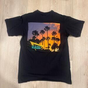 In-N-Out Burger Shirt Mens Black California Classic Cars Palm Trees Short Sleeve
